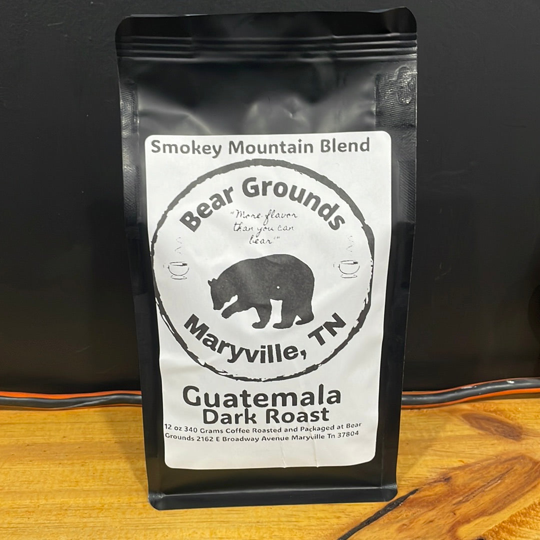 Freshly Dark Roasted ground coffee from whole bean (Smokey Mountain Blend)